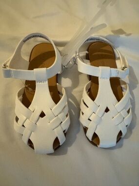 Cat & Jack White Woven T-Strap Sandals